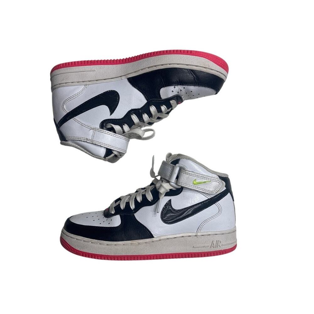 Nike Air Force 1 Mid LV8 GS White Black Pink Volt FD0866-100 Size 6